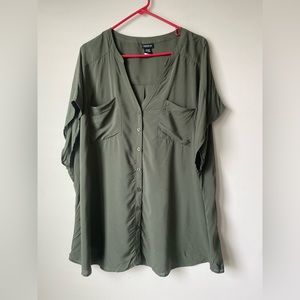 Torrid Rayon Slub Button-front Dolman Top size 3
